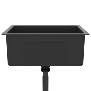 Lavello da cucina fatto a mano 51 x 44 cm acciaio inox nero 02_0002454