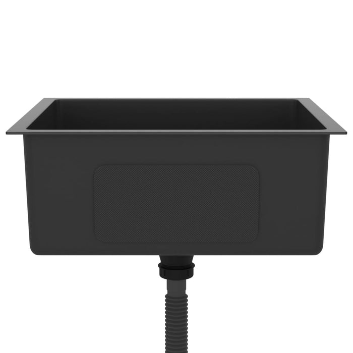 Lavello da cucina fatto a mano 51 x 44 cm acciaio inox nero 02_0002454