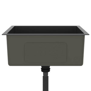 Lavello da Cucina Artigianale Nero in Acciaio Inox 51503