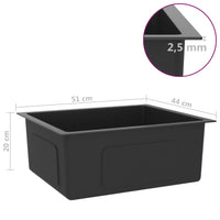 Lavello da cucina fatto a mano 51 x 44 cm acciaio inox nero 02_0002454