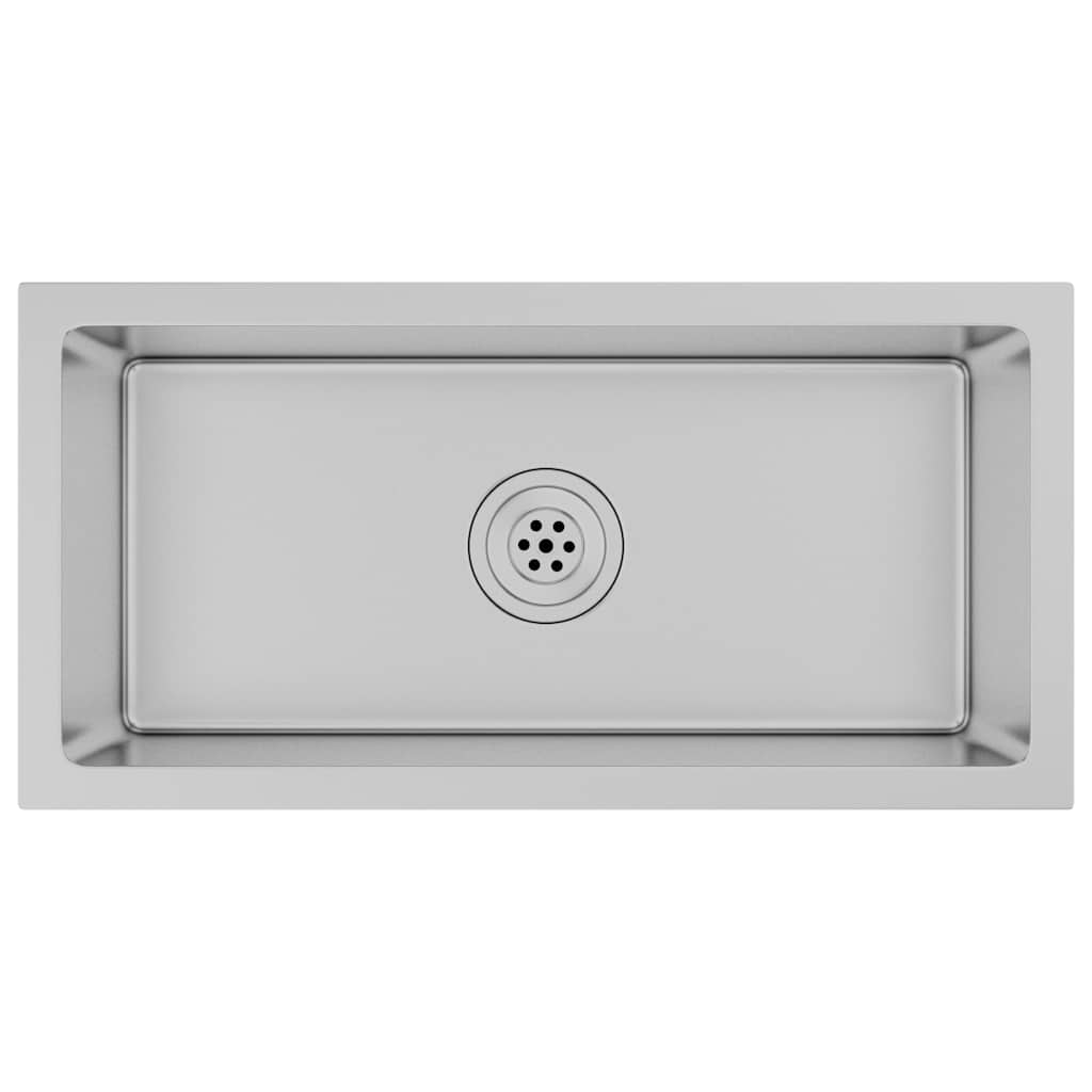 Lavello da Cucina Lavorato a Mano-Lavandino-Lavabo in Acciaio Inox 664550
