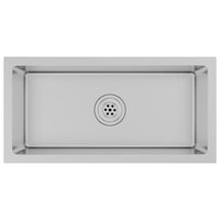 Lavello da cucina fatto a mano lavabo da bagno interno casa 60 x 30 cm acciaio inossidabile argento 02_0002455