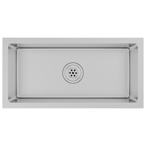 Lavello da cucina fatto a mano lavabo da bagno interno casa 60 x 30 cm acciaio inossidabile argento 02_0002455