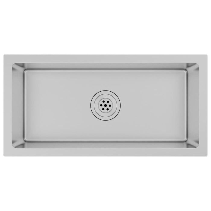 Lavello da cucina fatto a mano lavabo da bagno interno casa 60 x 30 cm acciaio inossidabile argento 02_0002455