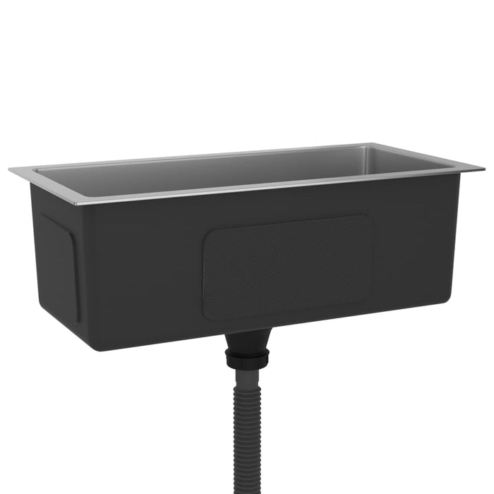 Lavello da cucina fatto a mano lavabo da bagno interno casa 60 x 30 cm acciaio inossidabile argento 02_0002455