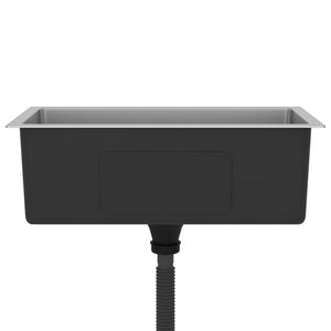 Lavello da cucina fatto a mano lavabo da bagno interno casa 60 x 30 cm acciaio inossidabile argento 02_0002455