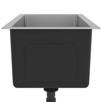 Lavello da cucina fatto a mano lavabo da bagno interno casa 60 x 30 cm acciaio inossidabile argento 02_0002455