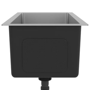 Lavello da cucina fatto a mano lavabo da bagno interno casa 60 x 30 cm acciaio inossidabile argento 02_0002455