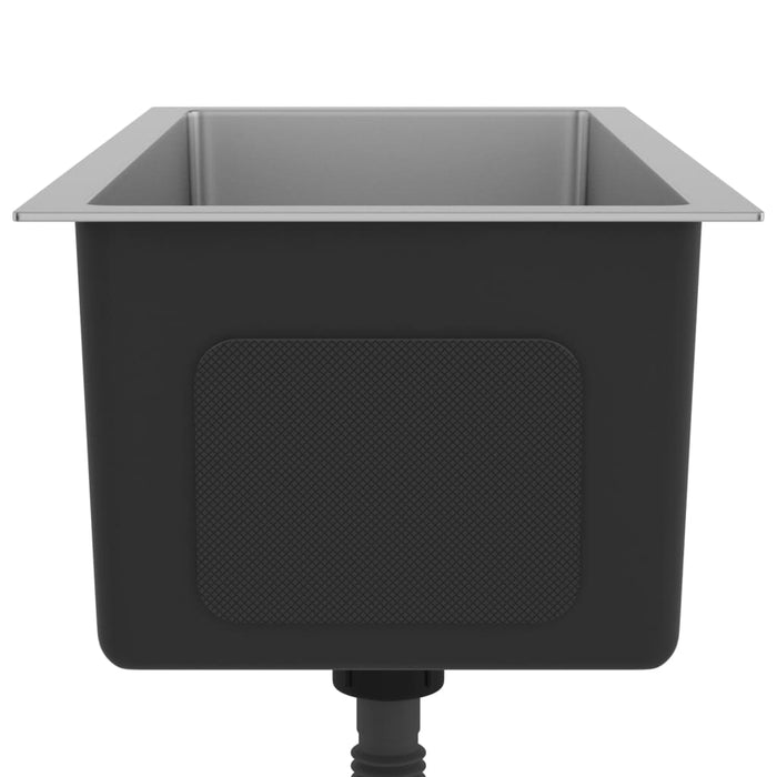 Lavello da cucina fatto a mano lavabo da bagno interno casa 60 x 30 cm acciaio inossidabile argento 02_0002455