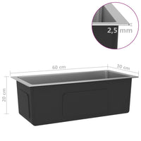 Lavello da cucina fatto a mano lavabo da bagno interno casa 60 x 30 cm acciaio inossidabile argento 02_0002455