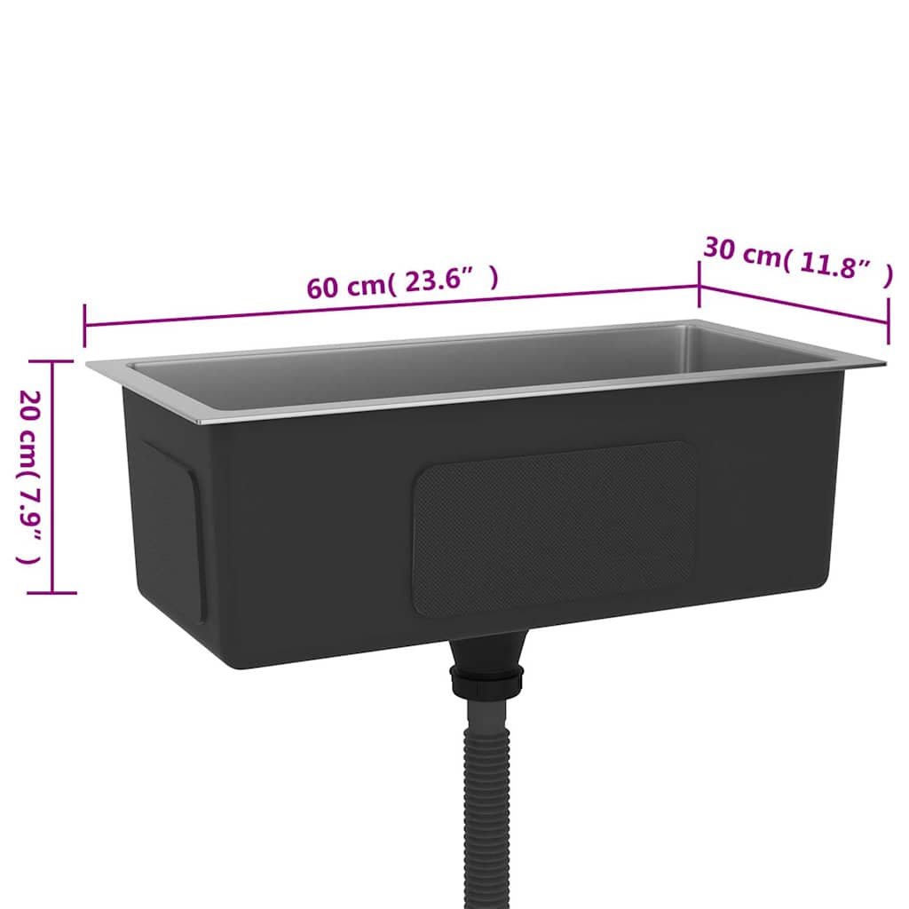 Lavello da Cucina Lavorato a Mano in Acciaio Inox 51504