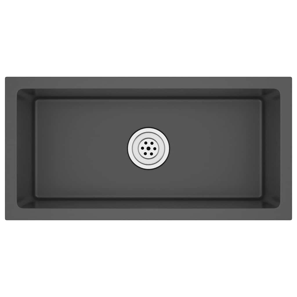 Lavello da Cucina Lavorato a Mano Nero Acciaio Inox 51505