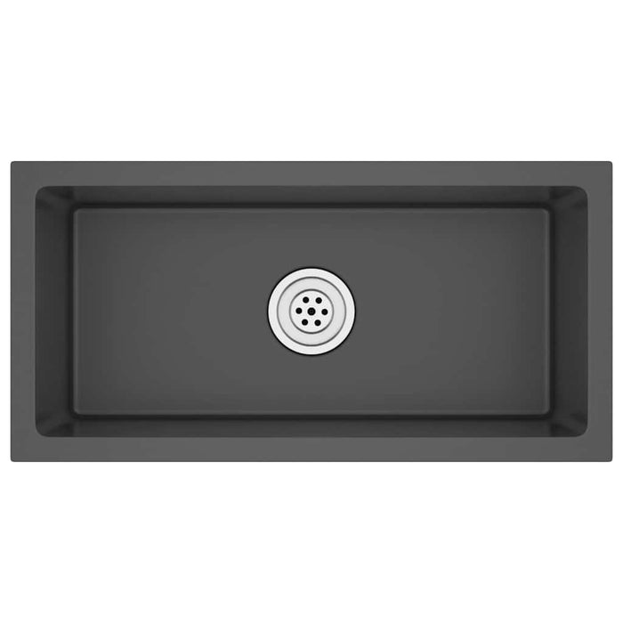 Lavello da Cucina Lavorato a Mano Nero Acciaio Inox 51505