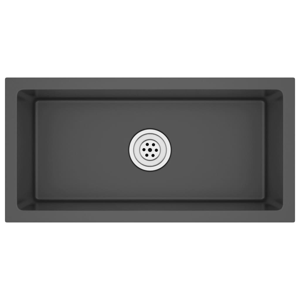 Lavello da cucina fatto a mano interno casa lavabo da bagno nero 60 x 30 cm in acciaio inox 02_0002456