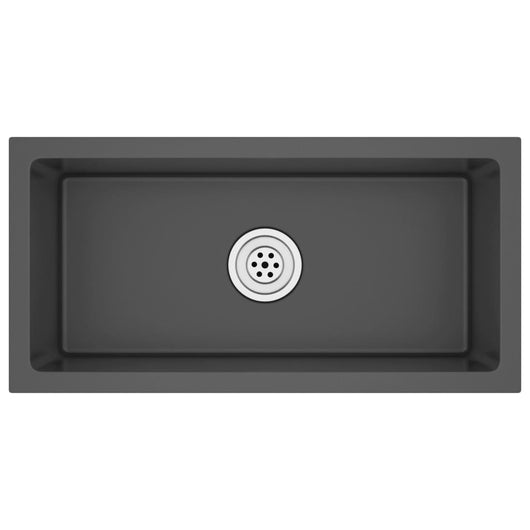 Lavello da cucina fatto a mano interno casa lavabo da bagno nero 60 x 30 cm in acciaio inox 02_0002456