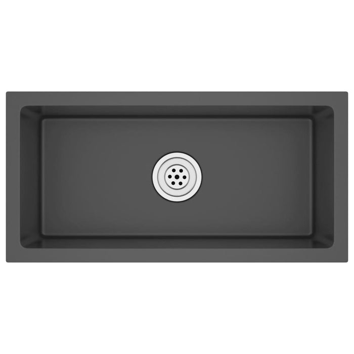 Lavello da cucina fatto a mano interno casa lavabo da bagno nero 60 x 30 cm in acciaio inox 02_0002456