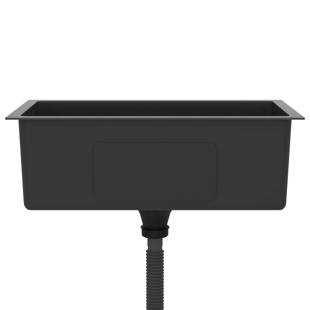Lavello da cucina fatto a mano interno casa lavabo da bagno nero 60 x 30 cm in acciaio inox 02_0002456