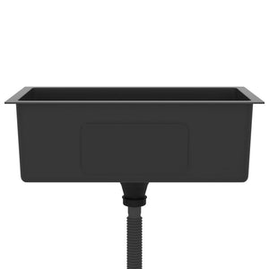 Lavello da cucina fatto a mano interno casa lavabo da bagno nero 60 x 30 cm in acciaio inox 02_0002456