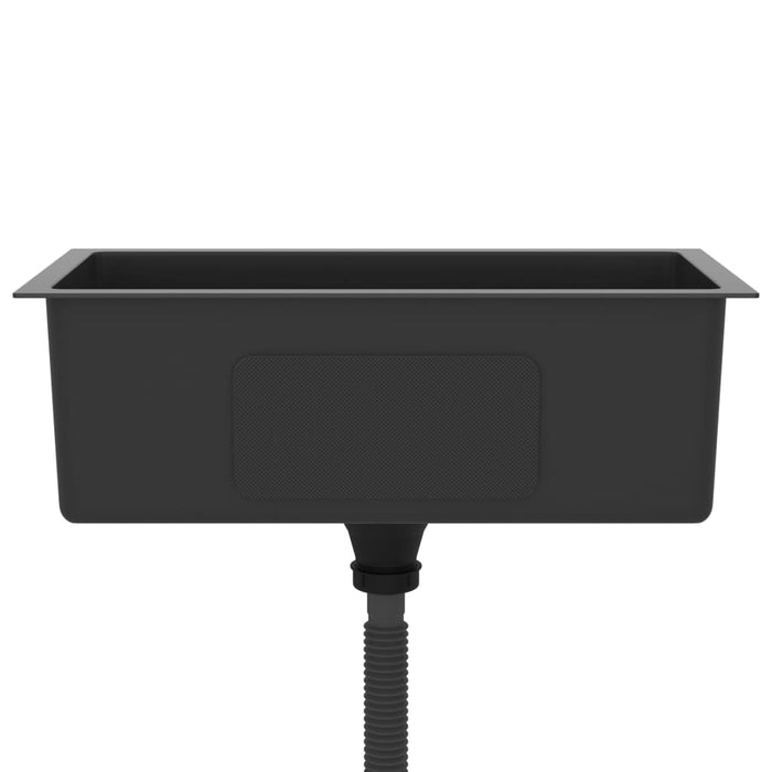 Lavello da cucina fatto a mano interno casa lavabo da bagno nero 60 x 30 cm in acciaio inox 02_0002456