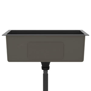 Lavello da Cucina Lavorato a Mano Nero Acciaio Inox 51505