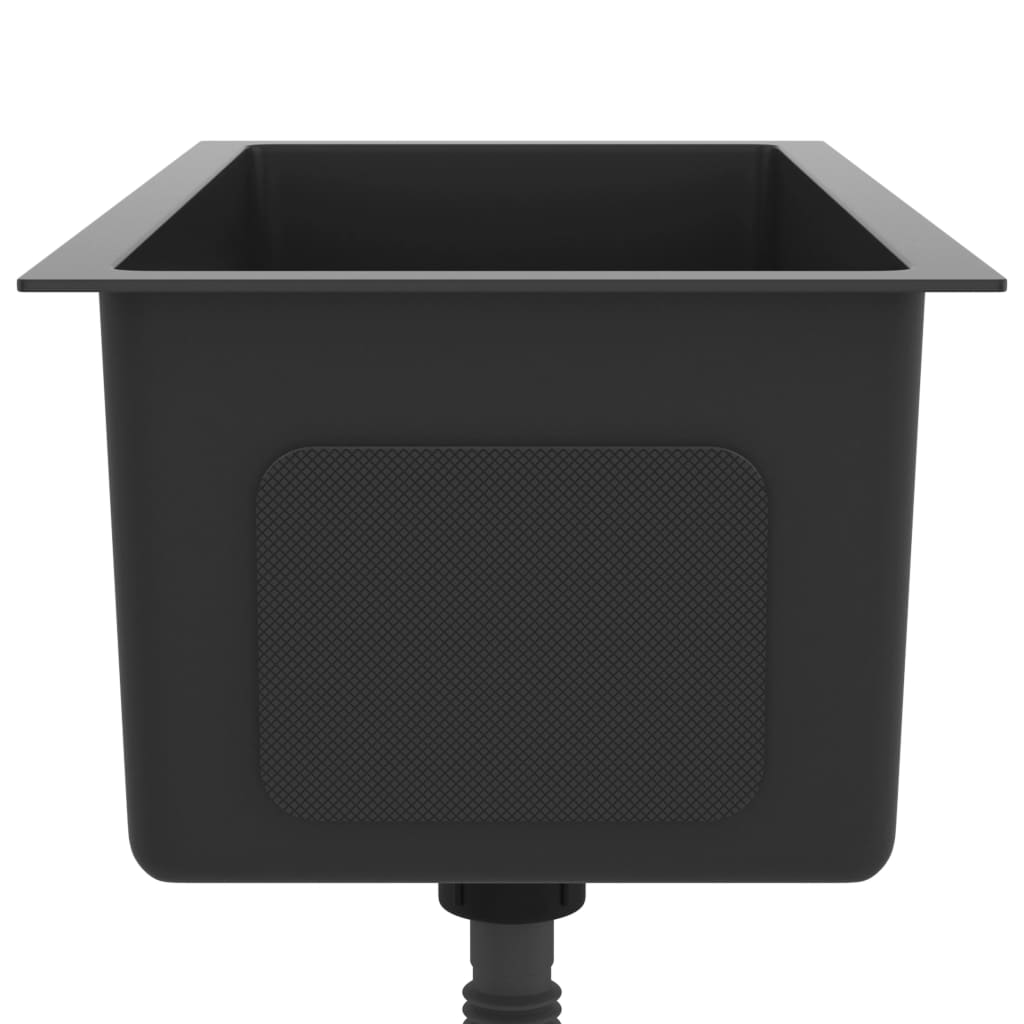 Lavello da cucina fatto a mano interno casa lavabo da bagno nero 60 x 30 cm in acciaio inox 02_0002456