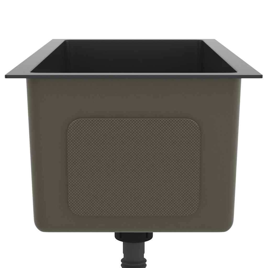 Lavello da Cucina Lavorato a Mano-Lavandino-Lavabo Nero Acciaio Inox 325359