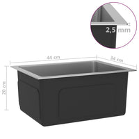 Lavello da cucina fatto a mano 44 x 34 cm acciaio inox argento 02_0002457