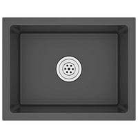 Lavello da Cucina Lavorato a Mano-Lavandino-Lavabo Nero Acciaio Inox 995808
