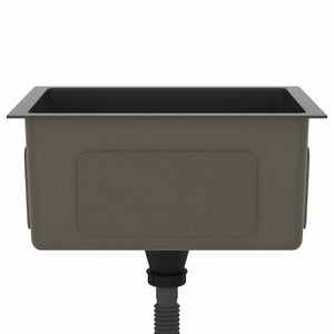 Lavello da Cucina Lavorato a Mano-Lavandino-Lavabo Nero Acciaio Inox 995808