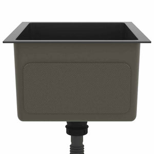 Lavello da Cucina Lavorato a Mano-Lavandino-Lavabo Nero Acciaio Inox 995808