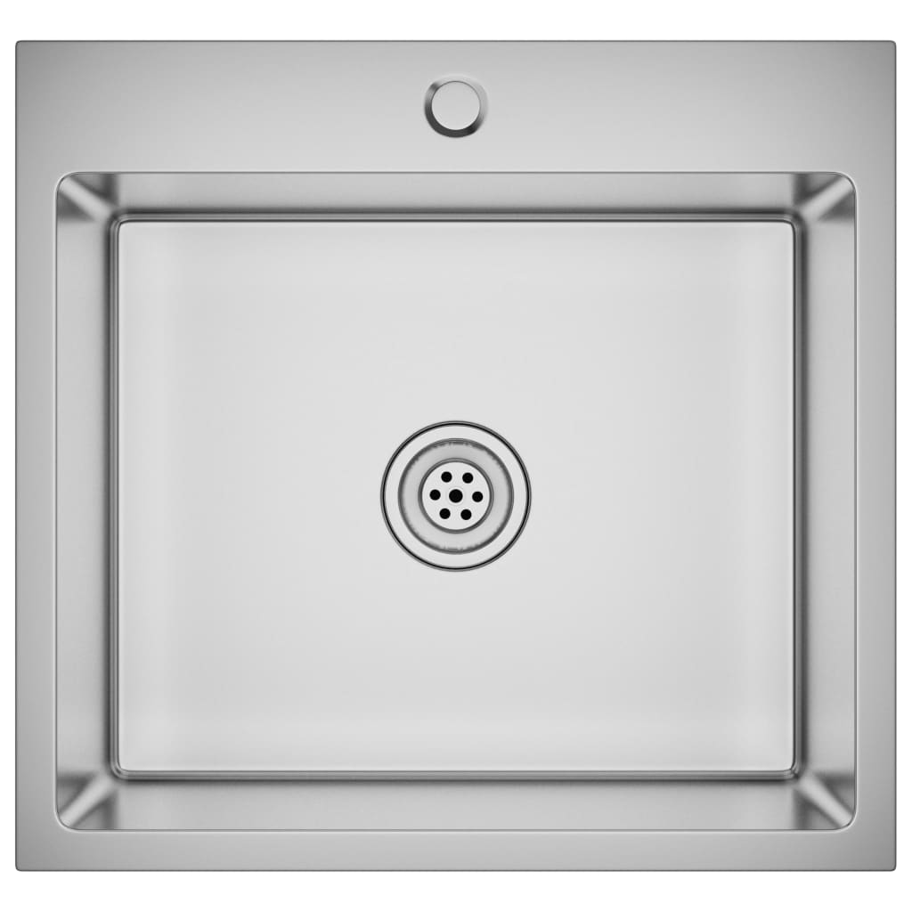 Lavello da cucina fatto a mano 53 x 50 cm acciaio inox argento 02_0002459