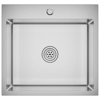 Lavello da cucina fatto a mano 53 x 50 cm acciaio inox argento 02_0002459