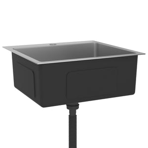 Lavello da cucina fatto a mano 53 x 50 cm acciaio inox argento 02_0002459