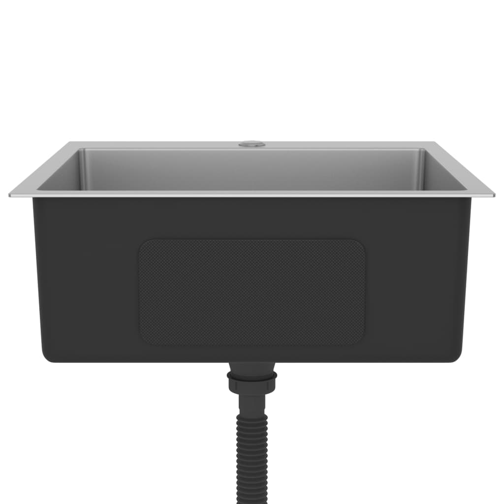 Lavello da cucina fatto a mano 53 x 50 cm acciaio inox argento 02_0002459