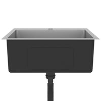 Lavello da cucina fatto a mano 53 x 50 cm acciaio inox argento 02_0002459