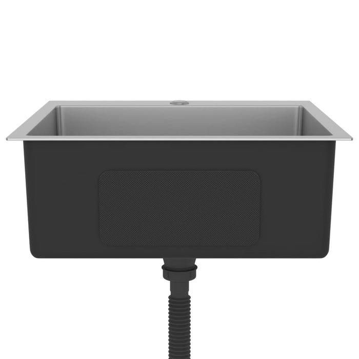 Lavello da cucina fatto a mano 53 x 50 cm acciaio inox argento 02_0002459