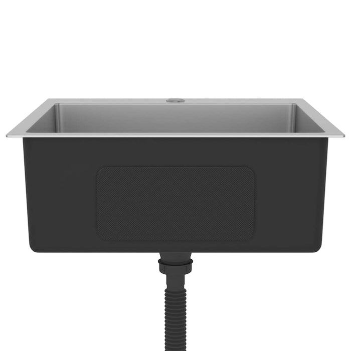 Lavello da Cucina Lavorato a Mano-Lavandino-Lavabo in Acciaio Inox 576628