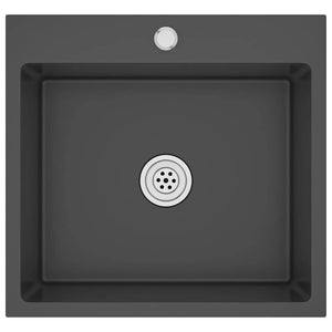 Lavello da Cucina Lavorato a Mano Nero Acciaio Inox 51509