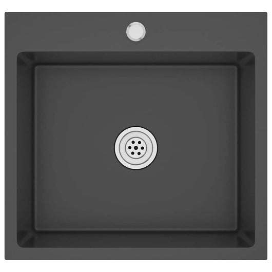 Lavello da Cucina Lavorato a Mano Nero Acciaio Inox 51509