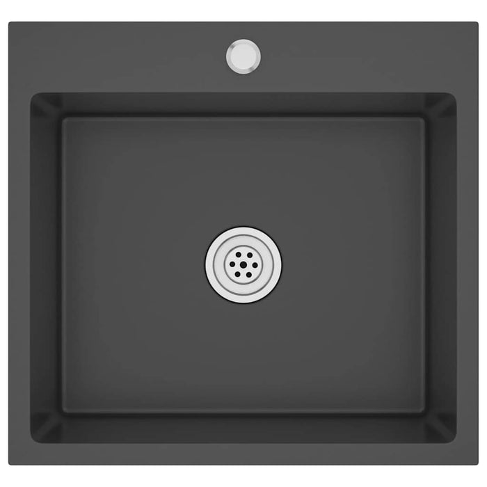 Lavello da Cucina Lavorato a Mano Nero Acciaio Inox 51509