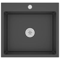 Lavello da Cucina Lavorato a Mano Nero Acciaio Inox cod mxl 52270