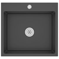 Lavello da cucina fatto a mano 53 x 50 cm acciaio inox nero 02_0002460