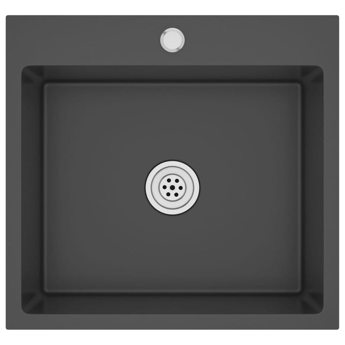 Lavello da cucina fatto a mano 53 x 50 cm acciaio inox nero 02_0002460