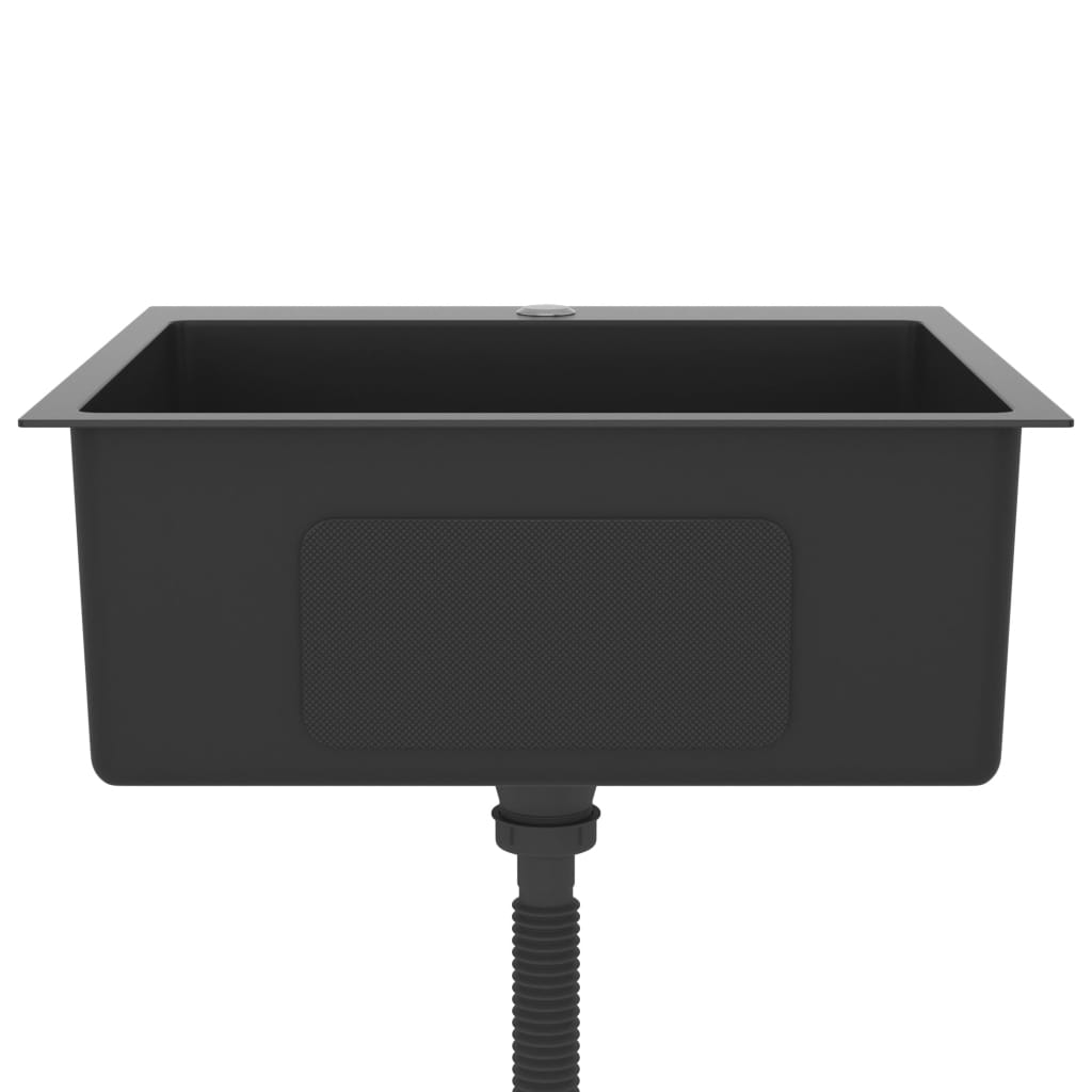 Lavello da cucina fatto a mano 53 x 50 cm acciaio inox nero 02_0002460