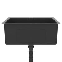 Lavello da cucina fatto a mano 53 x 50 cm acciaio inox nero 02_0002460