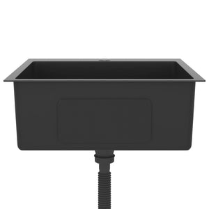 Lavello da cucina fatto a mano 53 x 50 cm acciaio inox nero 02_0002460