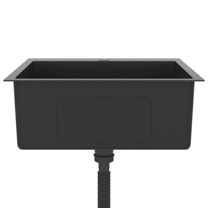 Lavello da cucina fatto a mano 53 x 50 cm acciaio inox nero 02_0002460