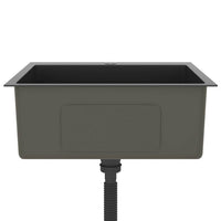 Lavello da Cucina Lavorato a Mano Nero Acciaio Inox 51509