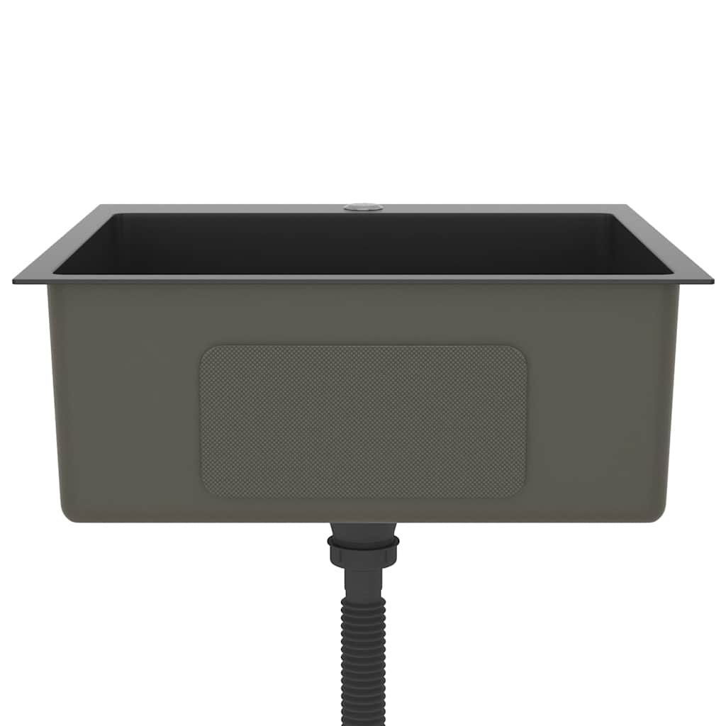 Lavello da Cucina Lavorato a Mano Nero Acciaio Inox cod mxl 52270