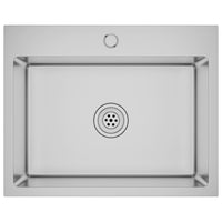 Lavello da cucina fatto a mano 55 x 44 cm acciaio inox argento 02_0002461